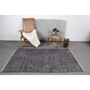 Tapis Turc Vintage Moderne Classique Grande Surface Rectangle 3.8 X 6.7ft Gris Patchwork Design Latex Seagrass pour Couloir Chambre - Product Image 3