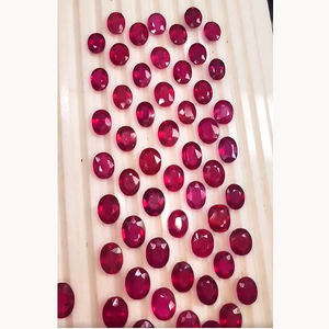 75 piezas de rubí relleno de vidrio de Bangkok 10mm a 13mm faceta ovalada 308 Cts lote Iroc ventas rubí corte piedra preciosa suelta para la fabricación de joyas - Product Image 5