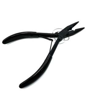 Venta caliente negro mate Micro cuentas prensa alicates logotipo personalizado herramientas de extensión de cabello de acero sostenible alicates de sujeción fuerte - Product Image 1