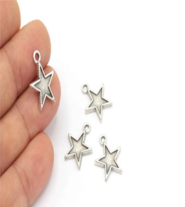 Petite étoile pendentif plat breloques avec anneau de saut ouvert pour collier bracelet boucle d'oreille pendentifs et breloques de bijoux fins - Product Image 2