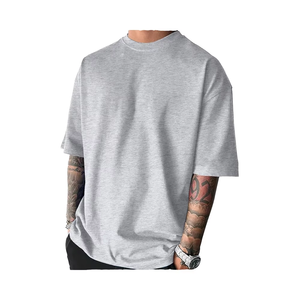 เสื้อยืดลำลองผู้ชาย ผ้าฝ้ายถัก 100% ทรงโอเวอร์ไซส์ แห้งเร็ว น้ำหนักเบา คอกลม แขนสั้น ทรงหลวม - Product Image 1