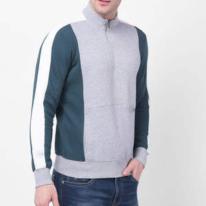 Sweat-shirt à demi-zip pour homme Hiver 2025, col personnalisé brodé, 100% coton, haute qualité, grandes tailles, vente en gros - Product Image 4