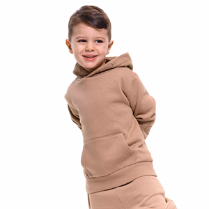 Chándal de ajuste regular de alta calidad para niños con su propia marca privada Cuello Etiqueta de tamaño Sudadera con capucha para niños con bolsillo canguro - Product Image 3