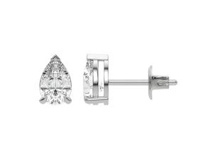 Boucles d'oreilles solitaires en diamant taille poire 1,00 carat EF VS1, diamant de laboratoire en or 14 carats, pour cadeau de mariage ou d'anniversaire, produit tendance - Product Image 3