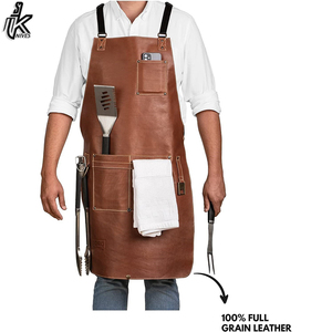 Best Selling Men's Adjustable Leather Sleeveless Welding Bib Waterproof Oil-Proof Industrial <b>Apron</b> <b>Kitchen</b> Salon Use Cotton - Product Image 3