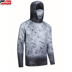 Camisa de Pesca con Capucha de Manga Larga para Hombre INDEX, Impresión por Sublimación, UPF 50, Anti-UV, Patrón de Camuflaje, Ropa Deportiva - Product Image 1