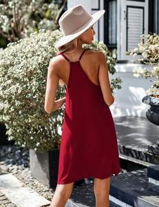 Robe de nuit pour femme Dreamy Ease, taille élastique, sans manches, respirante, en tricot, légère comme une plume, drapé, mouvement calme, forme décontractée, toucher soyeux - Product Image 5