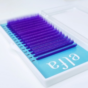 D0.10 Mixte 8-15 Extensions de Cils de Couleur Violet Fait à la Main Facile à Appliquer Cils avec CC Curl Shampooing Boîte Grossistes Made Vietnam - Product Image 4