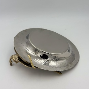 Hot Sale Decorative Plate Stainless Steel with Brass Peacock Statue Mirror Polished Plate for the Use Home Restaurant Wedding - Product Image 6