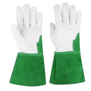 Guantes de soldadura TIG de cuero de cabra de grano completo, puño largo, alta calidad, ecológicos, transpirables, para uso en exteriores, suaves y duraderos, 15 cm - Product Image 4