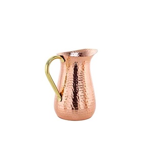 Jarra de cobre en relieve con patrones florales y construcción duradera diseñada para uso en interiores en entornos espirituales o mostradores de cocina - Product Image 4