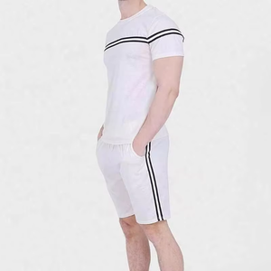 Conjunto de Camiseta y Pantalones Cortos de Verano para Hombre, Ropa Deportiva Informal de Algodón, Ajuste Delgado, Ropa de Gimnasio, Conjunto Doble Cómodo - Product Image 6