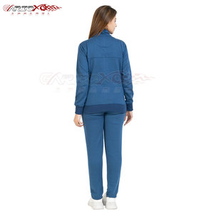 Survêtement en polyester doux au toucher pour femme avec ceinture élastique et look sportif Survêtement en polyester deux pièces pour femme - Product Image 2
