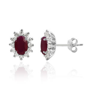 Pendientes de joyería de moda piedra preciosa 925 plata esterlina Esmeralda multi circón pendiente de tuerca para mujeres y niñas - Product Image 3