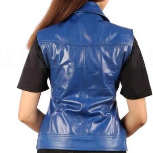 Vestes en cuir pour femmes de haute qualité, sur mesure, très vendues, bleues, pour moto, cuir de qualité supérieure, élégantes, respirantes - Product Image 6