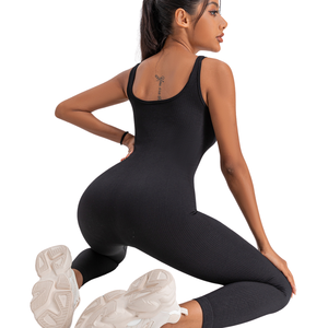 Mono Largo con Tirantes, Cuello Cuadrado, Ajustado, Pantalones Largos, Estilo Casual para Mujer - Product Image 3