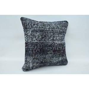 Lana gris Kantha Mosaic Paisley Patchwork Almohada 14x14 pulgadas Tejido con patrón vintage - Product Image 3