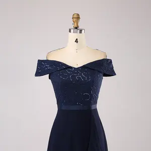 Новое поступление, 2024 кружевное и шифоновое платье с открытыми плечами и блестками, черное платье с цветочным принтом для выпускного вечера