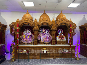 Mandir Puja en teck contemporain, fait à la main, traditionnel, moderne, durable, personnalisé, brun, vente en gros d'usine, prix de vente au Royaume-Uni - Product Image 5