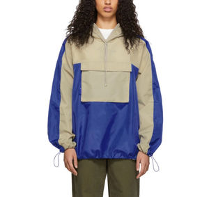 Chaqueta cortavientos de nailon para mujer al por mayor, ropa de calle con capucha personalizada, tela de poliéster, chaqueta deportiva cortavientos para mujer de dos tonos - Product Image 6