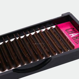 Cajas de pestañas marrones ligeras suaves CC D DD bandejas de extensión de pestañas de volumen completo OEM ODM entrega rápida bandejas de pestañas al por mayor BC - Product Image 1