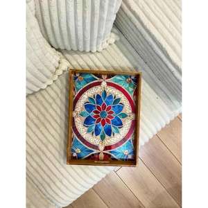 Square Shape Large Breakfast <b>Tray</b> High Enamel Finishing Custom Printed Wholesale Wooden Serving <b>Trays</b> For Hotel & Restaurants - Product Image 2