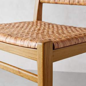 Teak Wood <b>Barstool</b> With <b>Rattan</b> - Product Image 5
