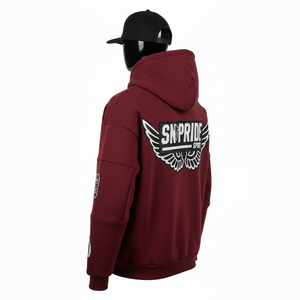 Sudadera con Capucha Reversible de Forro Polar con Parche de PVC Personalizado de Nuevo Estilo, Sudadera con Capucha Transpirable Ecológica de Invierno con Parche Bordado Básico - Product Image 2