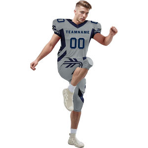 ชุดกีฬาผู้ชายชุดเครื่องแบบอเมริกันฟุตบอลสีเทาไซส์ใหญ่น้ำหนักเบา - Product Image 5
