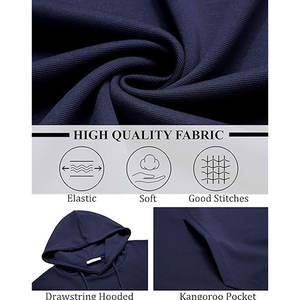 เสื้อสวมหัวผ้าโพลีเอสเตอร์เนื้อเรียบสีกากีสีล้วนเสื้อมีฮู้ดน้ำหนักเบาทรงพอดีตัว - Product Image 5