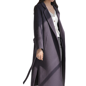 Manteau d'hiver en laine pour femme, qualité supérieure, coupe ajustée mi-longue, doublure en soie respirante, vente chaude 2024 - Product Image 4