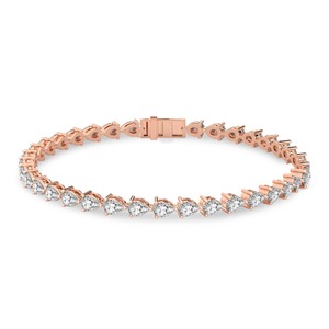 Graceful Pear Lab Grown Diamond Tennis Bracelet 3 Ct Tw F-G Color VS Clarity 40 Diamonds 14K <b>Solid</b> <b>Gold</b> Elegant Line Motion - Product Image 1