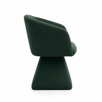 Fauteuils pivotants de salle à manger DM en velours de lin vert foncé, fauteuils d'appoint modernes, chaises de bureau latérales pour salle à manger