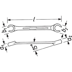 Double <b>Ring</b> <b>Spanner</b> 612 19 X 22 mm 222 mm by HAZET - Product Image 4