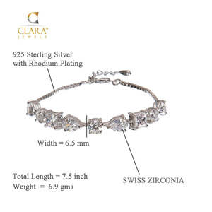 Pulsera CLARA de Plata de Ley 925 para Mujeres y Niñas con Circonita Suiza Solitaria, Elegante Regalo - Product Image 5