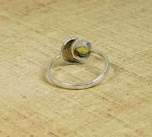 Bague en péridot vert, argent sterling 925, pierre précieuse facettée, bijoux faits à la main, cadeau d'anniversaire - Product Image 6