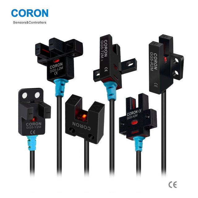 CORON GG5 Micro Slot Optical Switch NPN PNP Infrared LED Plug Lead Wire Amplifier 5mm Distance Photoelectric Sensor