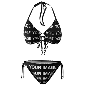 2024 fábrica nuevo satén Bikini Flutter bragas logotipo impreso completo Oem diseño Floral personalizado mujeres Bikini conjunto - Product Image 3