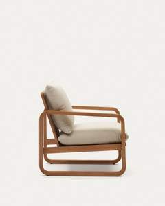Diseño moderno al aire libre suave cómoda silla de teca de madera maciza inspirado cojín sofá para Villa jardín Hotel sala de estar - Product Image 3
