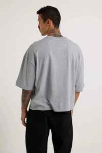 2025 hommes Boxy Fit recadrée t-shirt 230GSM 100% coton teint uni surdimensionné décontracté unisexe Streetwear t-shirt pour hommes - Product Image 6