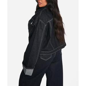 2025 veste en jean pour femme avec logo personnalisé accents de dentelle de cristal et garniture de fourrure confortable pour la mode d'hiver élégante - Product Image 4