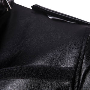 Chaqueta de piel de oveja con cuello levantado de longitud media de estilo sofisticado Premium para hombre, chaqueta con calefacción para motocicleta al aire libre para invierno - Product Image 3