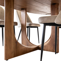 Table à manger pliante en bois massif de forme ovale, design tendance, facile à déplacer, pour hôtel, restaurant, café, salle à manger à domicile