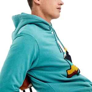 Pull-over à capuche pour hommes 100% coton polaire à manches longues avec broderie de logo personnalisé vêtements d'hiver confortables OEM ODM disponible - Product Image 2