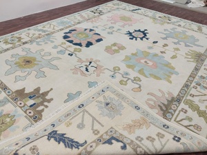 Alfombra de lana silenciada Oushak, alfombra Kilim de estilo turco tejida a mano, alfombra de área de diseño Floral Pastel, decoración para sala de estar, alfombra grande Bohemia - Product Image 4