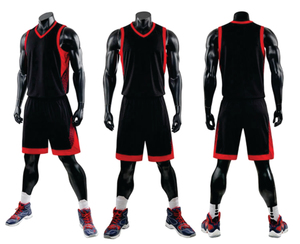 Maillots et shorts de basketball personnalisés en coton biologique respirant 100 % avec impression par transfert thermique pour hommes et femmes – Noir Plus - Product Image 4