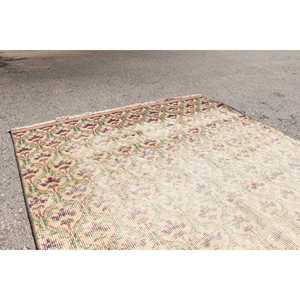 พรมวินเทจขนาด 4.1x8 ฟุต, พรมตุรกี, พรมขนสัตว์สีขาวน้ำเงินสไตล์ตะวันตกเฉียงใต้ - Product Image 5