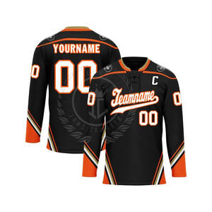 Jersey de Hockey sobre Hielo para Hombre, Talla Adulto, Manga Larga, Personalizable con Nombre y Logotipo del Equipo, 100% Poliéster, Transpirable, Tela de Alta Calidad de 240g - Product Image 1