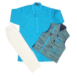 Costume Shalwar pour garçons - Bleu clair - Product Image 4