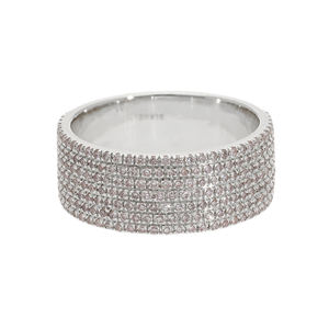 Anillo de Banda Ancha de Oro de 14K con Diamante CVD Cultivado en Laboratorio, Chapado en Rodio, Certificado IGI, Corte Brillante, Anillo de Lujo para Mujer - Product Image 4